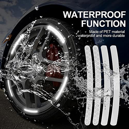 MAPPERZ 20pcs 3D Reflective Wheel Tire Rim Stripe Sticker for Car Motorcycle Cycling Bike Bicycle Night Safety Stripe Universal Anti-Scratch Reflective Rim Stickers -