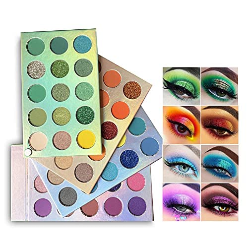 MAPPERZ Color Board Eyeshadow Palette Eye Shadow Makeup Highlighters Kit High Pigmented Professional Make up Matte and Shimmer Shades- 60 Colors