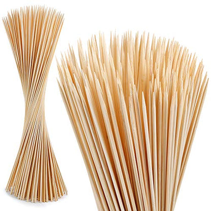 MAPPERZ Bamboo Skewers for BBQ, Appetiser, Fruit, Cocktail, Kabob, Choco Fountain, Grilling, Roaster, Kitchen, Corn, Burger, Sausage, Disposable Craft Wood Garden Sticks, 10 Inch, Pack of 100