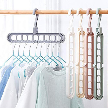 MAPPERZ Space Saving 9 Slots Hangers Multifunctional Smart Closet Organizer Wardrobe Clothing Cascading Hanger Design for Heavy Clothes, Shirts Pants Dresses-
