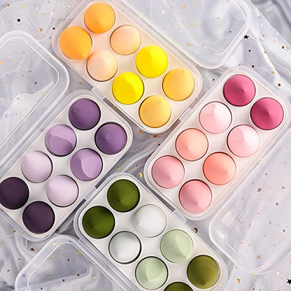 MAPPERZ Beauty Blender Sponge Set With Storage Box Makeup Sponge Puff For Foundation Blender with Egg Case and 1 Holder, Flawless for Cream, Powder and Liquid (8PCS,)