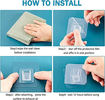 Mapperz Double-Sided Adhesive Wall Hooks- Wall-Sticking Hooks Without Punching and Nails, Waterproof and Oil-Proof, Heavy-Duty Self-Adhesive Hooks for Bathroom and Kitchen