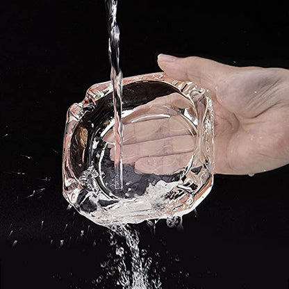 MAPPERZ Glass Ashtray Round Glass Ash Tray for Smoking for Home Ashtray for Cigarette Stylish Ashtray for Home Car Ashtray