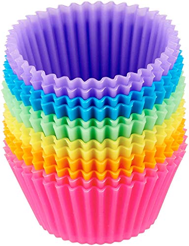 MAPPERZ Reusable & Washable Silicone Moulds Baking Cup Set Kitchen Baking Nonstick, Multicolor Tools for Muffins/Cupcake/Jelly/Cake