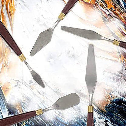 MAPPERZ Stainless Steel Artists Palette Knife Spatula Palette Knife Painting Mixing Scraper Thin and Flexible Art Tools for Oil Painting Acrylic Mixing (Palette Knife, No 4), Pack OF 1