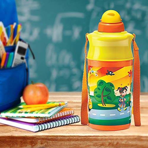 Milton Kool Spark 400 Plastic School Water Bottle, 370ml(Assorted)