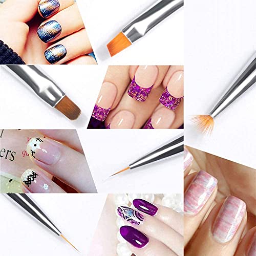 Mapperz Nail Painting Brushes/Drawing Pen/Nail Art Design Painting Tool Pen Polish Nail Brush | Acrylic Nail Art Design Painting Tool Pen Polish White Nail Brush Set-15 (pack of 1)