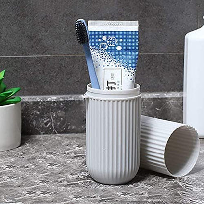 MAPPERZ Capsule Shape Travel Toothbrush Toothpaste Case Holder Portable Tooth Brush Covering Toothbrush Storage Plastic Toothbrush Holder Toothbrush for Travel Camping School - Multicolor (1)
