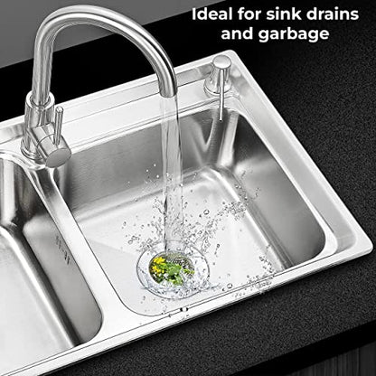 MAPPERZ Kitchen Sink Strainer - Stainless Steel, Large Wide Rim 4.5 Inch Diameter Pack of 2