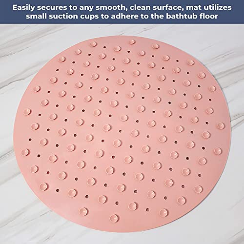 MAPPERZ Shower & Bath Foot Scrubber Mat, Drain Holes & Suction Cups to Keep Floor Clean, Machine Washable Bathroom Accessories, Soft Non-Slip and Extra Large, Massages Feet Without Bending, Pack of 1