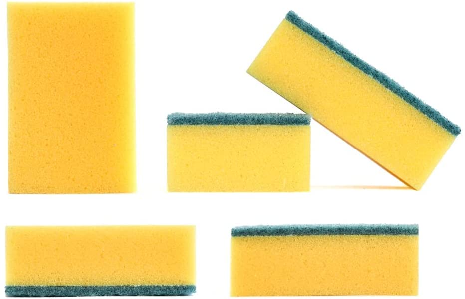 MAPPERZ Multipurpose Scrub pad with Sponge Pad/ 2 in 1 Cleaning Scrubber Dish/Utensil/Tiles/Washbasin - Green and Yellow