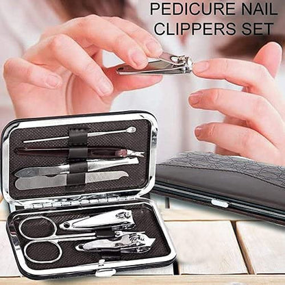MAPPERZ Manicure Kit/Professional Stainless Steel Grooming Set With Leather Case