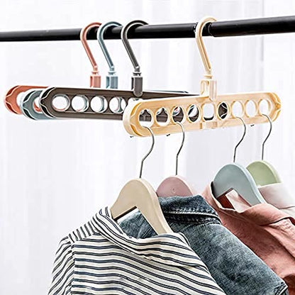 MAPPERZ Space Saving Hangers Multifunctional Smart Closet Organizer/ Wardrobe Clothing Cascading Hanger 9 Slots/ for Heavy Clothes, Shirts Pants Dresses (2)