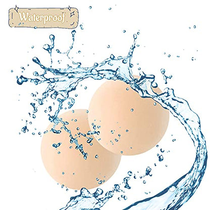 MAPPERZ Adhesive Reusable Nipple Cover for Women's and Girls, Sticky Silicone Nipple Pasties Sticker, Invisible Sticky Breast Petal, Breast Cover Bra Liner, Thin Silicone Bra Pad, Nude Color