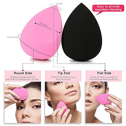 MAPPERZ Makeup Brush Kit of Cleaning Pad Foundation Brush Eyeshadow Pencil Brushes Makeup Sponges Blender Puff Makeup Brushes (Set Of 5)