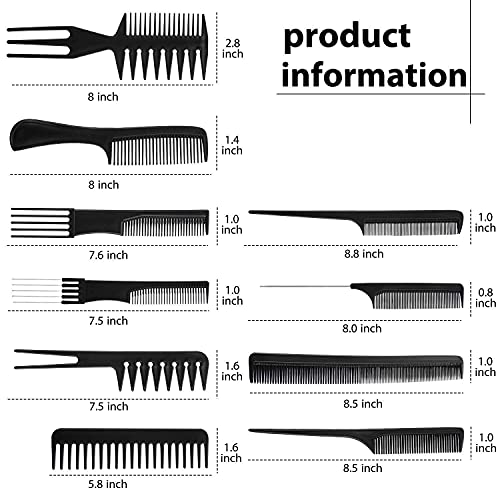 MAPPERZ Combo Of Multipurpose Professional Hair Comb Set And Lice Treatment Comb for Head Lice with Long Handle - Multicolor