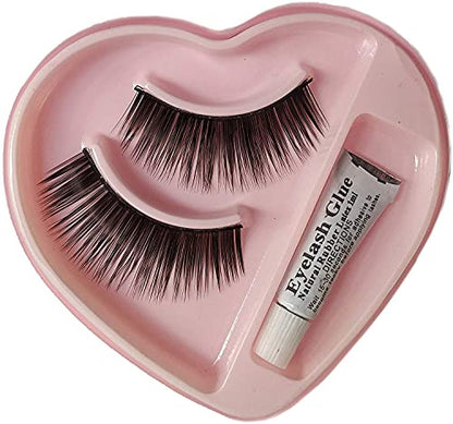 MAPPERZ Reusable False Fake Eyelashes With Glue - Pair of 6