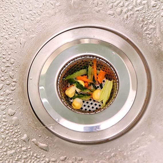 MAPPERZ Non Stick Stainless Steel Sink Strainer Kitchen Drain Basin Basket Filter Stopper Drainer/ Jali