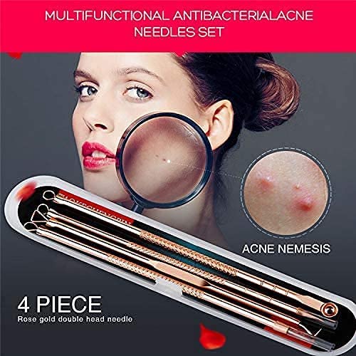 MAPPERZ Blackhead Acne Removal Needle Kit 4 Pcs Cleaning Tool Blemish Pimple Comedone for Women and Men