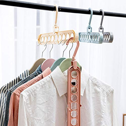 MAPPERZ Space Saving 9 Slots Hangers Multifunctional Smart Closet Organizer Wardrobe Clothing Cascading Hanger Design for Heavy Clothes, Shirts Pants Dresses-