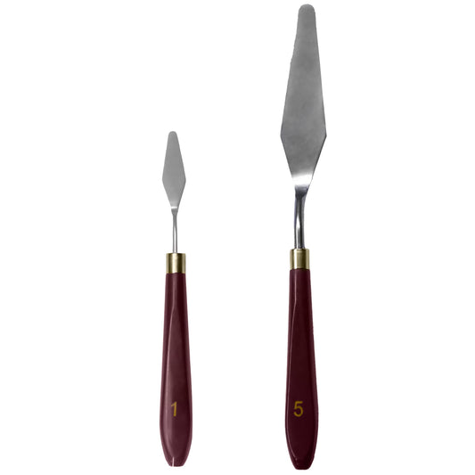 MAPPERZ Stainless Steel Artists Palette Knife Spatula Painting Mixing Scraper Thin and Flexible Art Tools for Oil Painting Acrylic Mixing- Face Painting Knife| Palette Knife (No. 1,5), Pack of 2