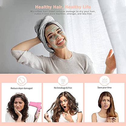 MAPPERZ Microfiber Hair Wrap Towel for Women Hair Drying Absorbent Towel