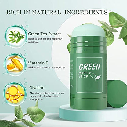 MAPPERZ Green Tea Mask Stick for Face, Blackhead Remover with Green Tea Extract, Green Mask Stick for Face Moisturizing, Dry Skin Face Moisturizer, Pack Of 1