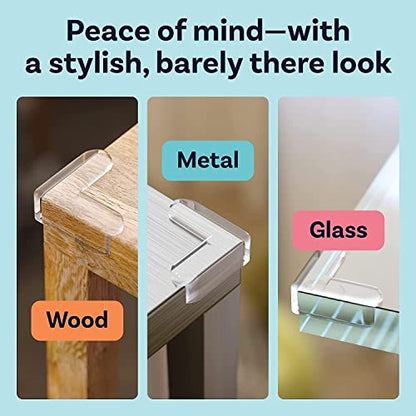 MAPPERZ Table Corner Protector-Rewup Corner Protector for Kids Table Guards for Baby Child Safety Self Adhesive Clear Safety Guard Gel Table and Soft PVC Transparent Furniture and Sharp Proofing