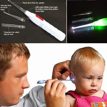 MAPPERZ Earpick Ear Wax Remover with LED Flashlight/Earwax Cleaning & Removal Tool Ear cleaning tools for kids and adults Ear Curette Safety Cleaner pc-1