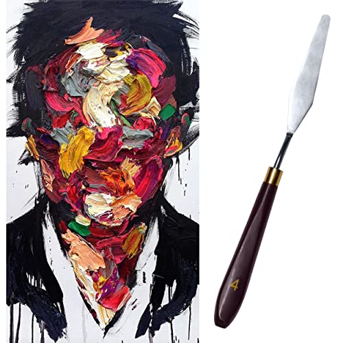MAPPERZ Stainless Steel Artists Palette Knife Spatula Palette Knife Painting Mixing Scraper Thin and Flexible Art Tools for Oil Painting Acrylic Mixing (Palette Knife, No 4), Pack OF 1