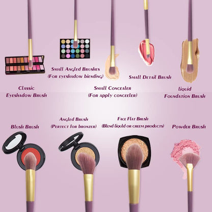 MAPPERZ Premium Synthetic Kabuki Foundation Powder Blush Concealers Contour Eye Shadows Blending Face Powder Foundation 9 Makeup Brushes, Random Color, with Case
