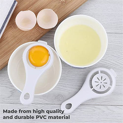 MAPPERZ Re-usable Egg Separator Egg Yolk Separator Egg Yolk Separator Egg White Separator Plastic- (White)