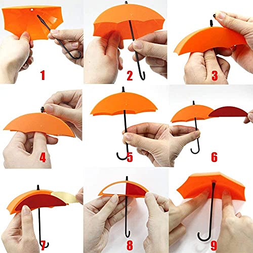 MAPPERZ Plastic Multipurpose Umbrella Key Hat Holder Wall Hanging Hook (Multicolour, Set of 3)