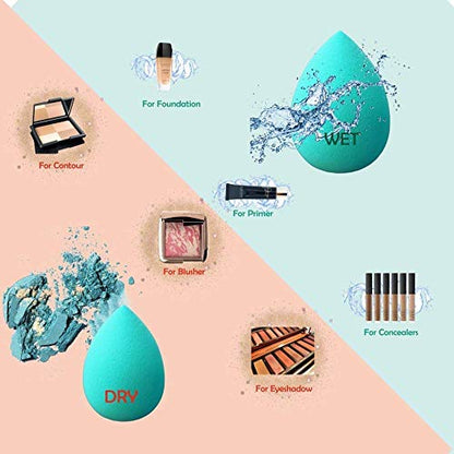 Mapperz Foundation brush | makeup sponges | Beauty Liquid Foundation Blend Artificial Persian Hair Blush Brush and Water Drop Shape Powder Sponge Puff Makeup Set (Multicolour) pack of 1