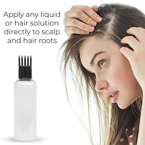 MAPPERZ 1 Cylindrical Shape Bottle Durable Refillable Containers With 1 Pump Bottles Dispenser, 1 Spray Atomizer, 1 Filp Top Cap And Root Comb Applicator, For Perfume, Liquids, Shampoo, Lotion, Cream