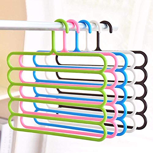 MAPPERZ Layer Multipurpose Multi-Layer Hangers for Clothes/Shirts/Wardrobe/Ties/Pants/Space Saving Hanger/Wardrobe Organizer/Plastic Hangers (Assorted Colour)