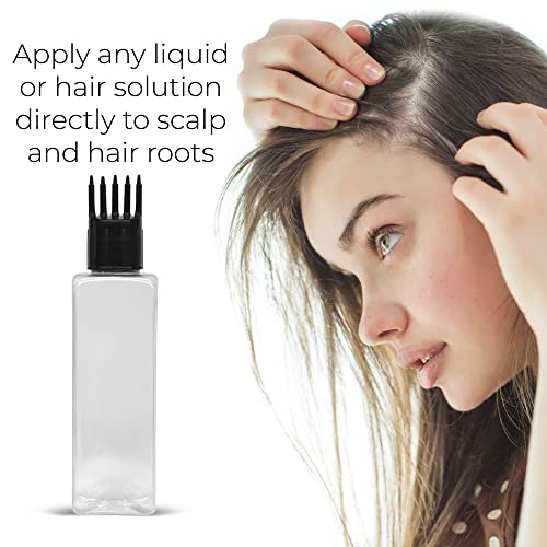 MAPPERZ 1 Root Comb Applicator Empty Rectangular Bottle, With 1 Flip Top Cap, Applicator Bottle for Hair Oil Shampoo Medicine And Dye Bottle for Hair Root Comb Applicator
