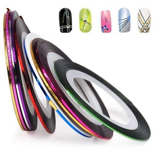 MAPPERZ Polyurethane Stripping Roll Tape French Manicure Nail Art Tip Sticker/Pretty Nail Decoration (Set of 10)