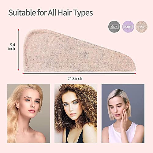 MAPPERZ Microfiber Hair Wrap Towel for Women Hair Drying Absorbent Towel