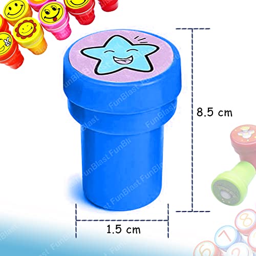 MAPPERZ Emoji Stamps Art and Craft Smiley Multicolor Punches Stamp for Kids (Pack of 12)