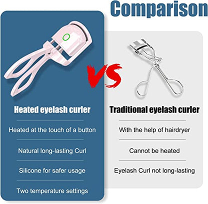 Mapperz Pvc Electric Eyelash Curler Long Lasting Heated Rechargeable Electric Eyelash Curler For Natural Lashes Handheld Eyelash Heated Curler(Random)