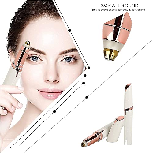 MAPPERZ Painless Electric Eyebrow Trimmer Facial Hair Remover for Women Hair Remover Kit Epilator with Cleaning Brush ((Battery Included))