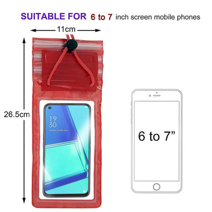 MAPPERZ Mobile Phone PVC Waterproof Sealed Rain Protection Pouch Cover for 7 inches (Transparent)