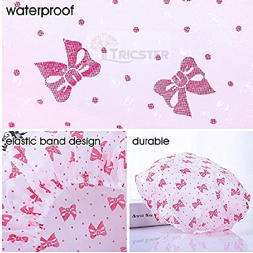 MAPPERZ Reusable Printed Bathing Shower Cap With Elastic Band For Home/Salons/Beauty Parlours For Both Men And Women Bathing Accessory - Multicolor (Pack of 3)