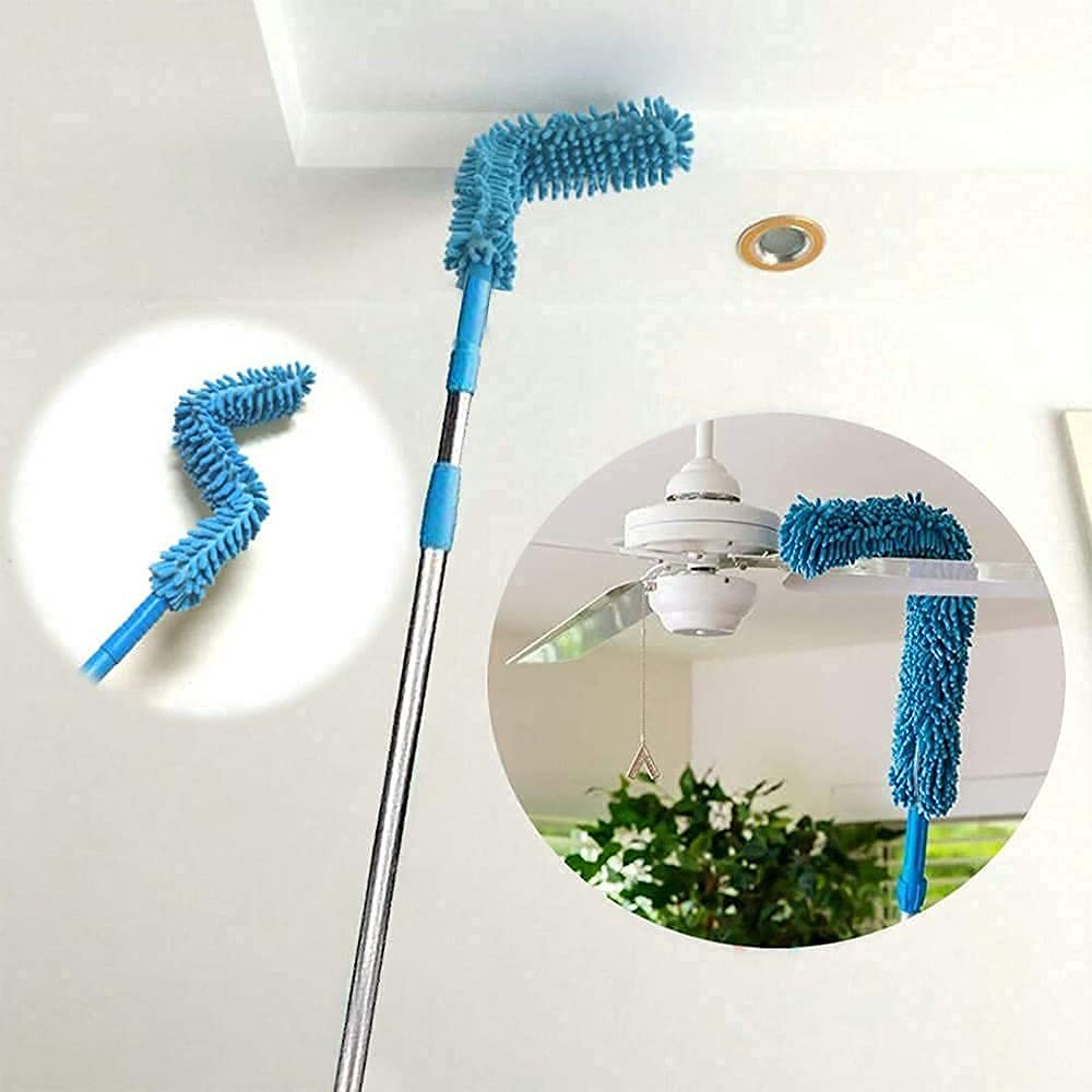MAPPERZ Foldable Microfiber Fan Cleaning Duster Brush with Extendable Rod for Home, Kitchen, Car Brush with Long Rod (Multi-Color)