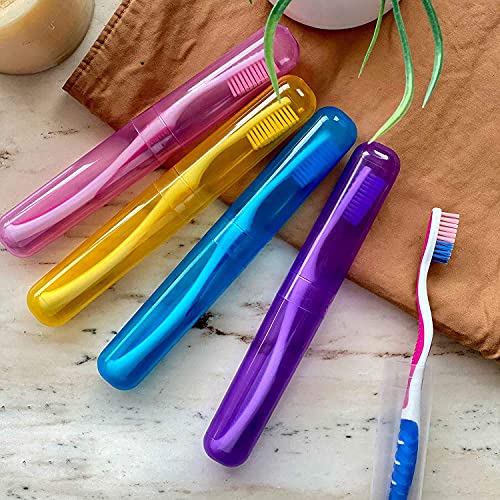 MAPPERZ Anti Bacterial Toothbrush Container/Tooth Brush Travel Covers/Case/Holder/Cases - Multicolor (Pack of 4)