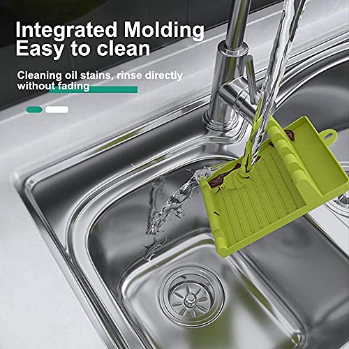 MAPPERZ Plastic Spatula Holder Storage Rack for Kitchen/ Rests Mat Stand Heat Resistant Cooking Spatula Holder Tray/ Gadget Cutlery Kitchen Rack - Green