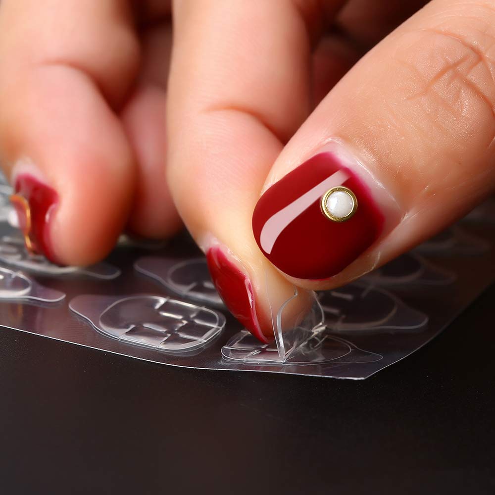 MAPPERZ Double Sided Adhesive Nail Tabs, Ultra Thin & Waterproof Breathable Transparent Jelly Nail Super Sticky Glue Sticker for False Press on Nail Tips Manicure, Transparent, Pack Of 36 Stickers
