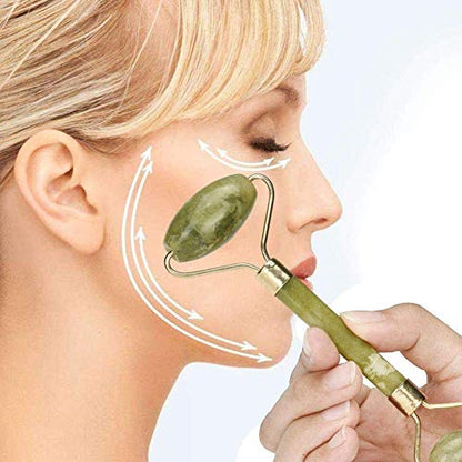 Mapperz Natural Facial Jade Roller Massager Double Sided Face Rolling Massage Stone Beauty Tool for Face Neck Toning