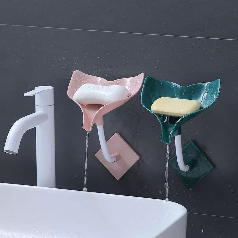MAPPERZ Soap Bar Dish Holder, Wall Mounted Shelf with Strong Adhesive, Whale Shaped Soap Container with Drain for Kitchen, Sink, Bathroom, Shower, Bathtub, No Drilling, Random Color, Pack of 1